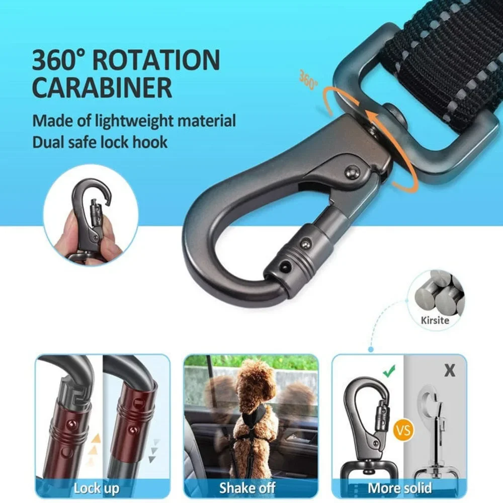 The Bungee Style Seat Belt for Your Dog ONE Bungee & ONE Straight Buckle